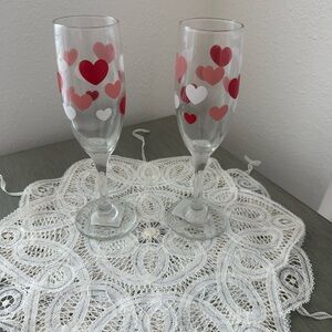 Vintage Libbey 2 Wedding Heart
Champagne Flute NWT